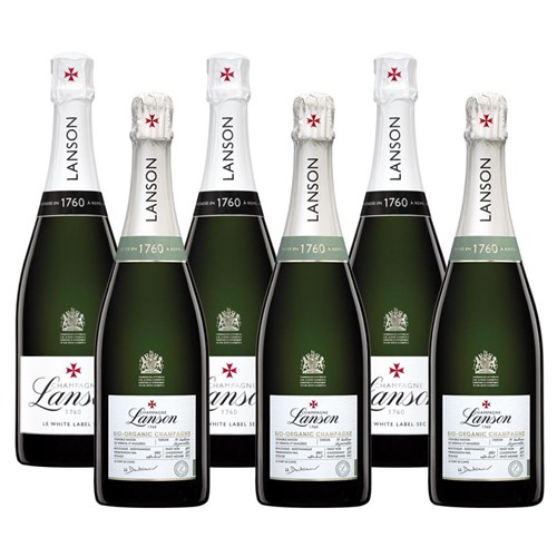 Mixed Case of Lanson Le White label Sec & Lanson Le Green Bio (6x75cl)